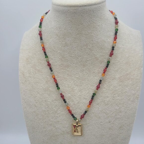 J Crew Factory Beaded Necklace with Pendant NWOT! - Picture 2 of 10